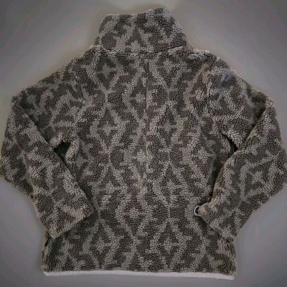 Patagonia Women's Medium Divided Sky Sherpa Fleece Jacket Full Zip Geo Pumice - Picture 2 of 8